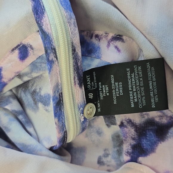 Isabel Marant Robe Fergie Silk Asymmetric Floral Dress Blue Size 40 - Picture 15 of 17